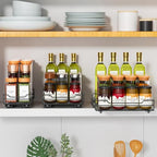 RCHYFEED Pull Out Spice Rack Organizer for Cabinet,Slide out Spice Organizer for Inside Cabinets,Heavy Duty Spice Organization for Kitchen and Pantry,Seasoning,Sauces(1-Tier,4.5" Wx10.5 Dx2.5 H) - size: 1 Tier-4.5''Wx10.5''Dx2.5''H
