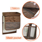 Couch Arm Tray-Couch Arm Cup Holder,Anti-Slip Chair Arm TV Remote Holder for Recliner Sofa Armchair Caddy Bedside Storage Pockets Bag for Pens, Magazines, Snacks, Glasses - color: Brown