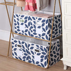 MAX Houser Fabric Storage Bins Cubes Baskets Containers with Dual Plastic Handles for Home Closet Bedroom Drawers Organizers, Flodable, Blue, Set of 4 - color: 26 azure