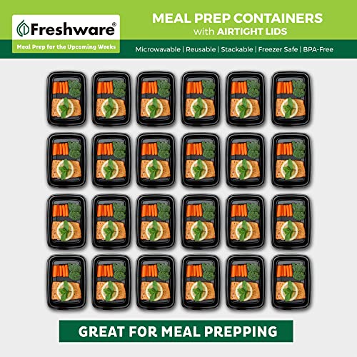 Freshware Meal Prep Containers [50 Pack] 1 Compartment Food Storage Containers with Lids, Bento Box, BPA Free, Stackable, Microwave/Dishwasher/Freezer Safe (16 oz) - size: 16OZ-50PK