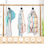 2 Pack Tank Top Hanger, Bra Hangers for Closet Organizer Max 36 Storage Capacity, Space Saving 360°Rotatable Metal Bra Organizer, Closet Organizers and Storage for Tank Top, Bras, Scarf, Purse etc.