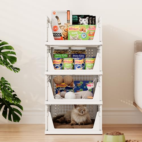 Pinkpum 12 Pack Stackable Plastic Storage Closet Organizers and Storage Bins Drawer Shelf Storage Container for Wardrobe Cupboard Kitchen Bathroom Office White - color: White, size: 12 Pack L