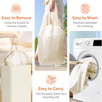 Lifewit 100L Large Laundry Hamper with Lid, Collapsible Laundry Basket with Lid and Reusable Inner Bag, Tall Dirty Clothes Hamper for Laundry Room, Bathroom, Dorm, Bedroom, White