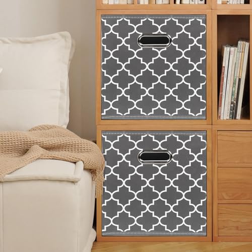 Fabric storage bins Cubes, Fabric Cube Organizer with Handle, Foldable Cube Bins for Cloth or Accessary Storage, 11x11x11, Set of 3, (Gray Light) - color: Gray Light, size: 3 Pack