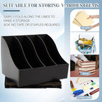 3 Pack Cardboard Magazine File Holders 12 Grids Vertical Book Bins 10.6'' x 10.2'' x 14'' Magazine Document Storage Box for Desk Shelves Home Office Classroom Library Use (Black) - color: Black