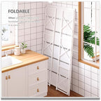 4NM Extra Wide 6 Tiers No Assembly Book Shelves, 61.8" H Folding Bookshelf Bookcase Open Industrial Foldable Shelves for Bedroom, Living Room, Home Office - All White - color: All White, size: Wide XX 6-Tier