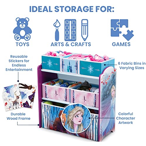 Disney Frozen II 6 Bin Design and Store Toy Organizer by Delta Children, Greenguard Gold Certified - color: Disney Frozen II
