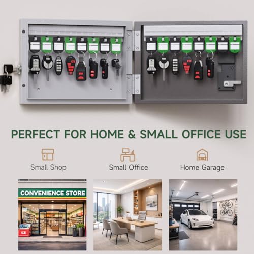 WeHere 16-Key Key Lock Box Wall Mount – Smart Key Cabinet with App, Keypad, Bluetooth & WiFi Unlock (Sold Separately), Key Organizer for Home, Access Log Tracking Key Management for Small Office - size: 16 Key Box (Smart)