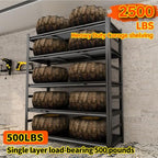 78" H Garage Shelving Heavy Duty, 5 Tier Shelving Unit, 2500LBS Industrial Metal Garage Shelves, Adjustable Utility Shelf Organizer Storage, Use for Basement, Warehouse, Pantry Closet, Black - size: 47.3"W x 18"D x 77.5"H