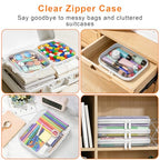 3PCS Clear Hard Shell Zipper Case,Toy Organizers and Storage Box,Clear Toiletry Cosmetic Case,Travel Makeup Bags,Diaper Bag Organizer,Pencil Case,Medium Stackable Portable Zipper Pouches 9.85*7.9*2 IN - size: M