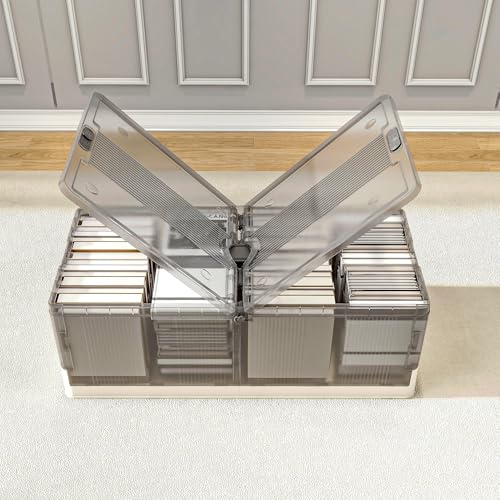 FLEXIMOUNTS 3-Pack Under Bed Storage with Wheels, 108 QT Large Collapsible & Stackable Containers, Foldable Organizer Bins for Blankets, Shoes, Books, Bedroom Closet - size: 3 pack - 27Gal