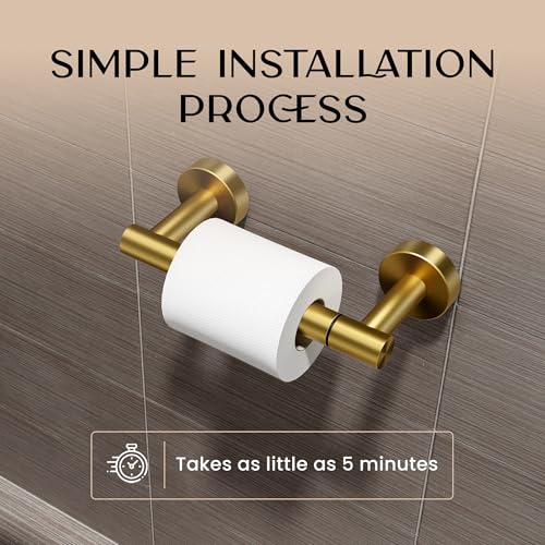 Day Moon™ - Toilet Paper Holder - Modern Roll Holder for Bathroom - 2 Pack - Wall Mount, Gold - color: Gold, size: Classic 2 Pack