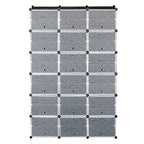 12-Tier Portable 72 Pair Shoe Rack Organizer, 36 Grids Tower Shelf Storage Cabinet Expandable Stackable Space with Door for Heels, Boots, Slippers Black