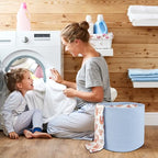XUANGUO Cotton Rope Basket For Girls Boys Kids 16”X14” Baby Laundry Baskets Nursery Bin Round Woven Basket For Storage Toys Blankets Shoes Clothes blue - color: blue