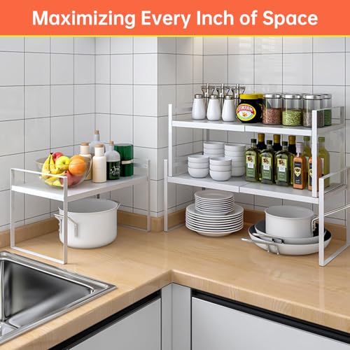 Expandable Cabinet Shelf Organizer Rack，Kitchen Cabinet Shelves 11 Inch Deep，Adjustable Storage Shelves，Pantry Shelf(1 Pack) - color: 11" Wide ( 1 Pack)