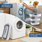 Collapsible Laundry Baskets Foldable Pop Up Laundry Hamper Plastic with Comfort Handles Folding Laundry Basket Space Saving Portable Dirty Clothes Hamper Storage Container/Organizer (Grey, 2 Packs)