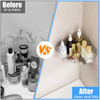 Acrylic Corner Shower Caddy, Strong Adhesive Shower Organizer Clear Wall Mounted Bathroom Shelf No Drilling Basket Rack for Bathroom Kitchen Dorm Toilet