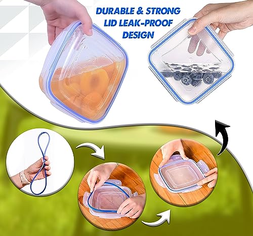ARSUK Food Storage Containers with Airtight Lids - Reusable Plastic Containers Sets - BPA-Free Stackable Kitchen Storage for Meal Prep & Snacks - Microwavable & Dishwasher Safe (4 PCS) - color: 4 PCS