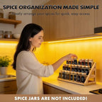 Spice Rack, Spice Organizer -3 Tier Bamboo Spice Racks, Solution for Spice Storage in Kitchens, Countertops，Storage Rooms and Other Places - size: Large