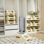 Amllas Closet Organizers and Storage, Stackable Closet Drawers, Fabric Storage Bins, Foldable Linen Organizer for Underwear, Clothes, Hat Storage,Wardrobe Space-Saving