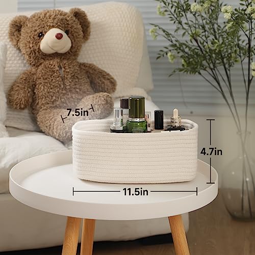 MiniArk Small Storage Baskets for Organizing | Closet Organizer Bins | Shelf Toy Basket | Woven Rope Baskets | Cube Decorative Box | Shallow Basket | 11.5x7.5x4.7” | 3 Packs Off White - color: Off White, size: 3pcs-L11.5xW7.5xH4.7"