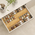 AMBIRD Bamboo Spice Drawer Organizer with Non-slip Mat,4 Tier - 2 Set Jar Spice Rack Tray From 9.5''to 19'', Seasoning Organizer for Kitchen,Cabinet,Drawers,Countertop - size: 8 Pcs x 9.5'' W, style: Natural