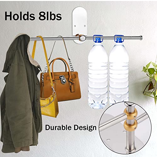 Stainless Steel Clothes Hanger Storage, Space Saving Clothes Hanger Storage Organizer, Wall Mount Clothes Rack Organizer, Adhesive or Drilling Installation - color: Silver, size: Silver B