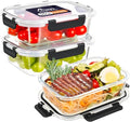 HOTEC 35OZ Glass Food Storage Container, Airtight Glass Lunch Fruit Containers with Lids - Microwave, Oven, Freezer and Dishwasher Safe, 2-PACK - size: 2Pack 35OZ
