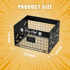 Bfttlity Dog Toy Bin - Metal Dog Toy Basket Box with Handles and Label Position Design Perfect for Pet Toys, Blankets, Clothes and Food (Not Included Label) - color: Small Black
