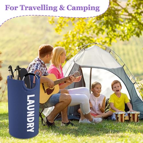 95L 3Pack Large Laundry Hamper, Foldable Laundry Basket with Handles, Dirty Clothes Basket in 600D Oxford Fabric, Clothes Hampers for Bedroom, Living Room, Bathroom, Purple + Navy Blue + Blue - color: Purple + Navy Blue + Blue, size: L-95L