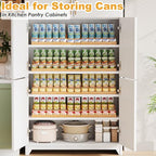 Extra-Long Expandable Bamboo Can Rack for Pantry – 3-Tier Adjustable Pantry Can Organizer, Large Capacity Holds up to 45 Cans, Pantry Shelf & Countertop Storage (Patent Pending)