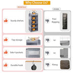 4-Shelf Hanging Closet Organizer and Storage with 4 Side Pockets, Collapsible Closet Hanging Shelves for Storage, Grey - size: 4-shelf