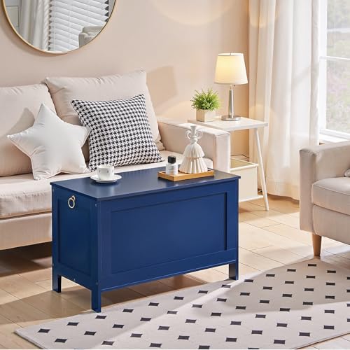 HOOBRO Toy Box, Retro Wooden Look Storage Chest with Safety Hinge, Entryway Storage Bench Supports 220 lb, 29.9 x 15.7 x 18.9 Inches Toy Chest Organizer, Easy Assembly (Blue) BU75CW01G1 - color: Blue, size: 29.9x15.7x18.9 Inch