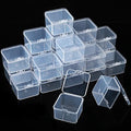 48 Packs Clear Small Plastic Containers Transparent Storage Box with Hinged Lid for Small Items Crafts Jewelry (2 x 2 x 1.4 Inches) - size: 2 x 2 x 1.4 in
