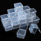 48 Packs Clear Small Plastic Containers Transparent Storage Box with Hinged Lid for Small Items Crafts Jewelry (2 x 2 x 1.4 Inches) - size: 2 x 2 x 1.4 in