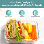 Razab 35 Pc Set Glass Food Storage Containers with Lids - Meal Prep Airtight Bento Boxes BPA-Free 100% Leak Proof (15 lids,15 glass & 5 Plastic Sauce/Dip Containers) - color: Blue