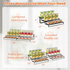 Dmevkic Expandable Can Organizer for Pantry,3-Tier Adjustable Can Organizers and Storage Holds Up to 24 Cans,Can Storage Rack for Pantry,Kitchen,Cabinet