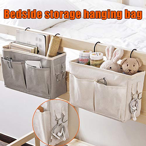 Arinda Bedside Storage Bag Hanging Organizer Bedside Caddy for Bunk Dorm Rooms Bed Rail - color: Blue