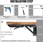 Folding Shelf Brackets 10 inch 8 Pcs - DIY Wall Mounted Shelf Bracket for Garage Workstation, Stuff Supports, Plant Stand - Heavy Duty Metal Collapsible Floating Shelf Bracket Black - size: 10 Inch- 8 Packs