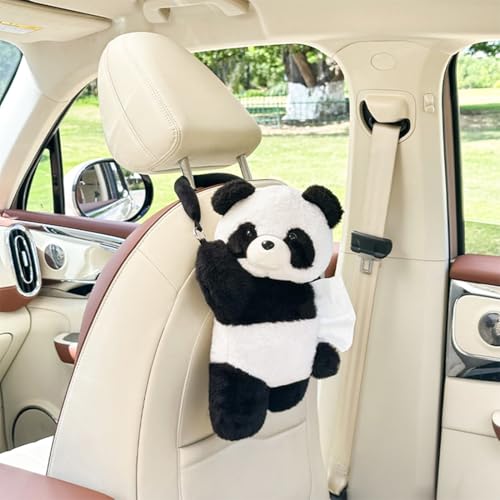 Cute Tissue Box Cover Plush Tissue Box Holder for Car, Home, Decorative Holder/Organizer for Bathroom Vanity Countertop, Nightstands, Office Desk-Panda - color: Panda