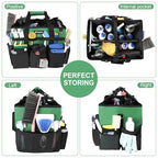 Large Rolling Cleaning Caddy Bag with Wheels, Cleaning Bag with Detachable Trolley, Cleaning Bags on Wheels for Housekeepers, Cleaning Cart Supplies Organizer for Home, Car, Picnic (Green) - color: Green