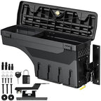 oEdRo Truck Bed Storage Tool Box Fits 2015-2026 Ford F150 Passenger Side, 180 Degree Rotation Rear Tool Boxs with Lockable Lid & Password Padlock, Black Waterproof Wheel Well Storage - size: Passenger Side