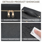 Makeup Bag Vanity Case for Women – Portable Cosmetic Bag Makeup Bag Organizer Travel Toiletry Bag with Removable Divider - color: Black