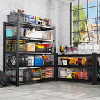 45.6" W Garage Shelving Heavy Duty Storage Shelves, 5-Tier Adjustable Metal Shelving Unit, Utility Garage Organizer Shelf for Basement, Pantry, Kitchen, Warehouse,17.7" D x 45.6" W x 71.2" H - size: 5-Wire-18"Dx45.6"Wx71.2"H