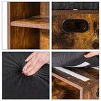 YMYNY Shoe Storage Bench with Cushion, 2 Tier Shoe Rack with Padded Seat, Adjustable Shoe Organizer Cabinet for Entryway, Living Room, Hallway, Closet, 15.4L*11W*16.54H, Rustic Brown, UHBD028H - color: Rustic Brown