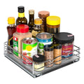 Pull-Out Cabinet Spice Rack Organizer - Slim Slide-Out Storage for Spices, Bottles & Jars, Premium Heavy-Duty Steel, Easy Install for Narrow Kitchen Cabinets - 10 ⅜ W x 10 ⅜ D x 2 ¾ H, Chrome - size: 10 Inch - Single