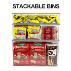 ZEXALOR Clear Plastic Storage Bin with Lid, Organizer for Pantry, Office, Bathroom, Kitchen, Snack, Tea Bag, Coffee Container (Large) - size: Large