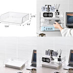 Gagee Set of 2 Office Organization and Storage, Clear PET Letter Tray Desk Organizer, Stackable Document Organizer for Notes, Pens, File Paper, Desk - size: 2 Horizontal