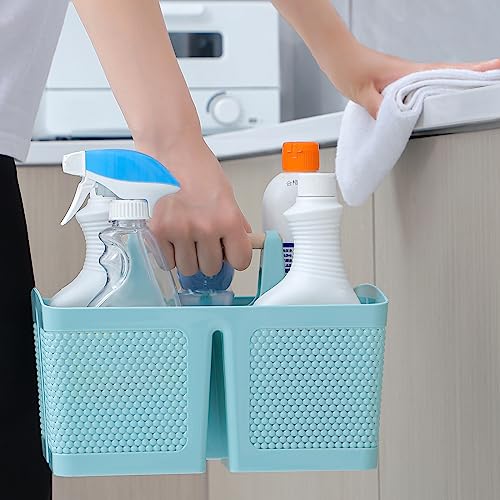 rejomiik Portable Shower Caddy Basket Plastic Cleaning Caddy Organizer Storage Tote with Handle for Bathroom, College, Dorm Room Essentials, Blue - color: Blue