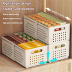 Foldable Storage Bins With Handles, 2 Pack Plastic Expandable Boxes for Organizing, Adjustable from 11-18.9" Drawer Organizers Separators Dividers for Bedroom Kitchen Utensils Tools Closet, Large